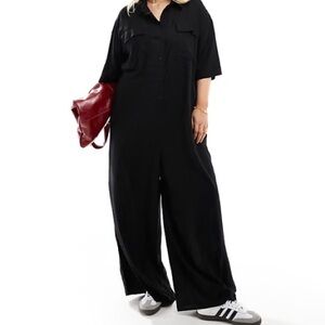 ASOS DESIGN Curve Slouchy Oversized Jumpsuit in Black